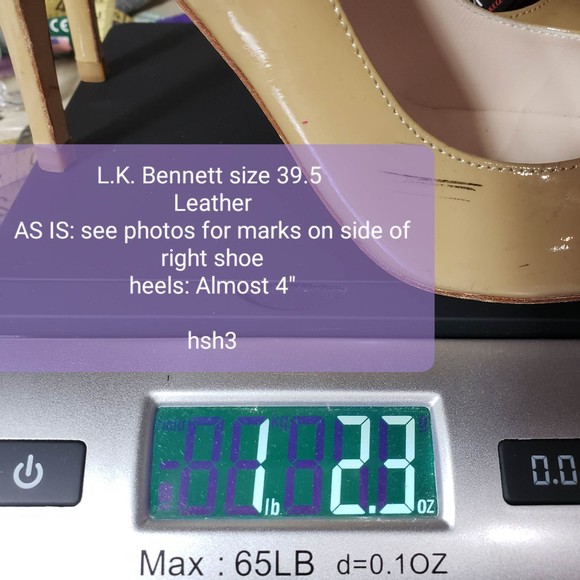 L.K. Bennett Size 39.5 Tan Leather 4" Pumps AS IS No Box - Picture 10 of 10